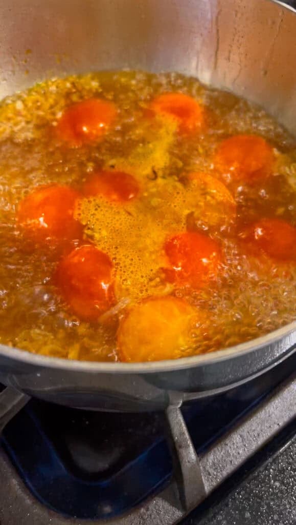 making tomato soup base