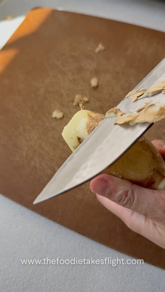 peeling ginger