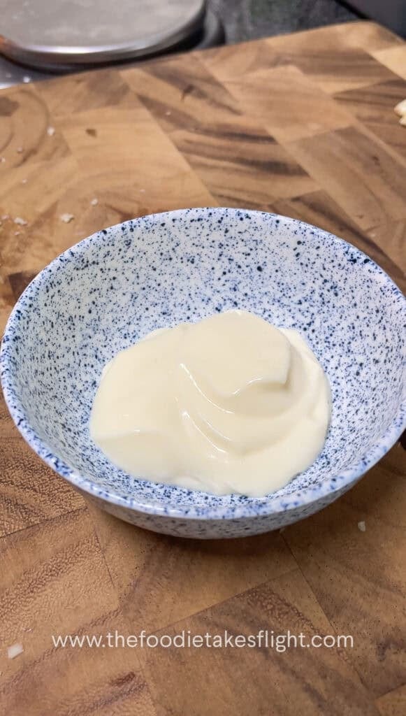 Small bowl of vegan mayo