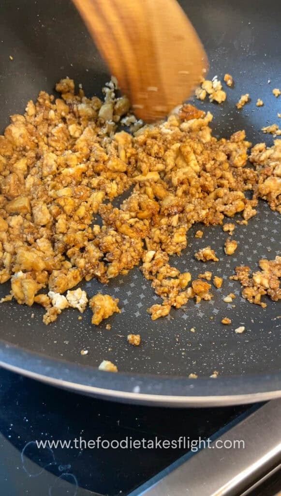 sautéing crumbled tofu