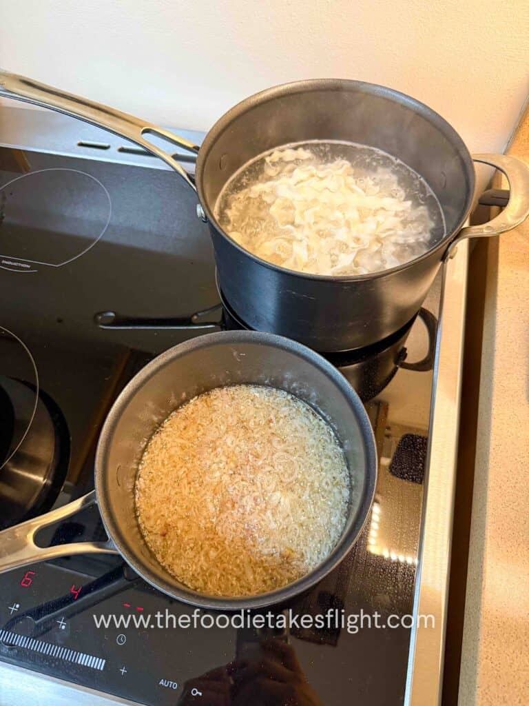 frying shallots while 