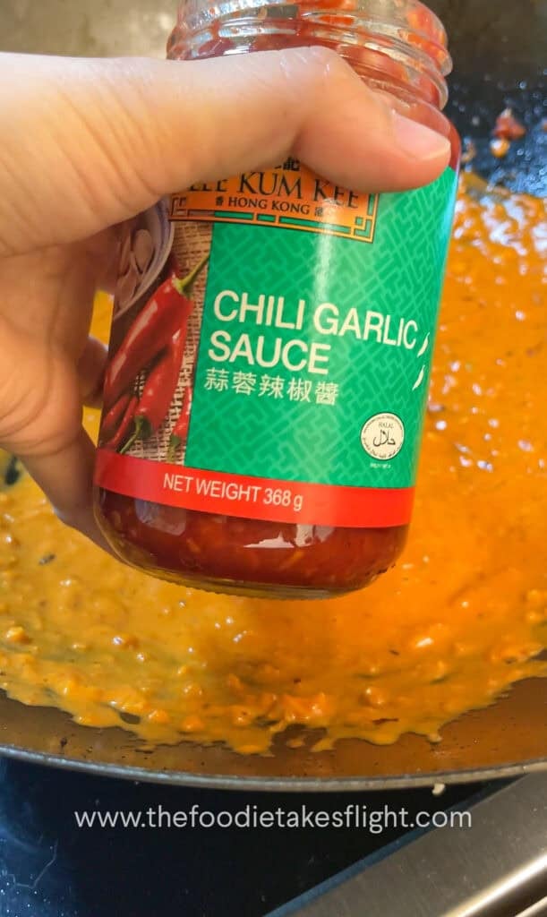 bottle of lee kum kee chili garlic sauce