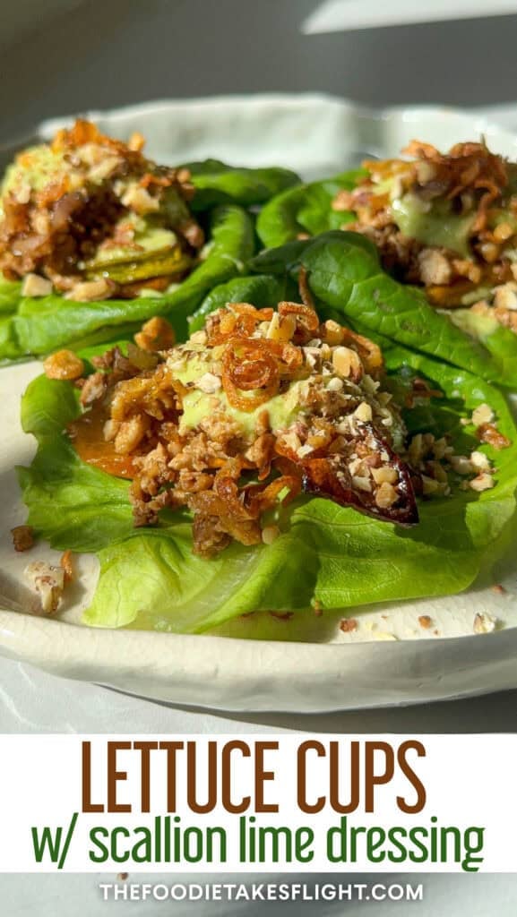 lettuce cups with scallion lime dressing