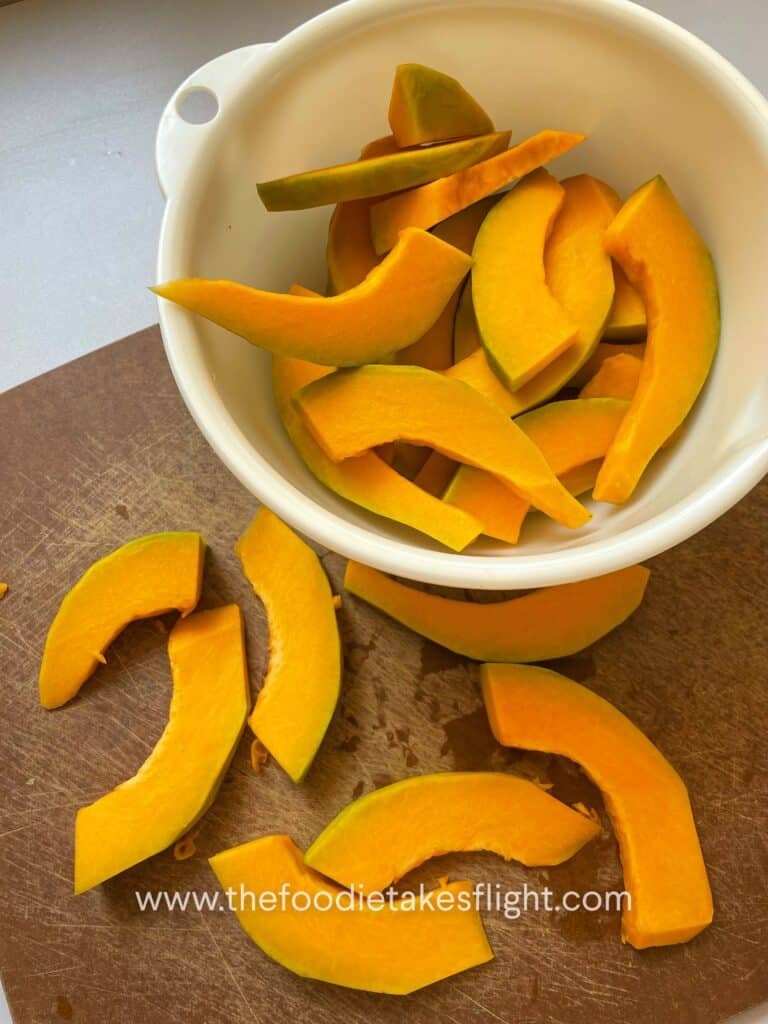 Sliced peeled squash