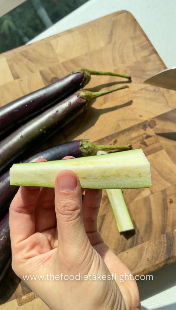 Sliced Chinese eggplant