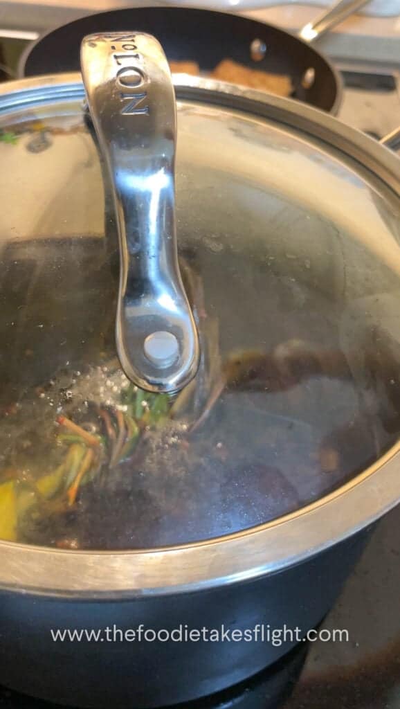 Spicy lemongrass soup in pot