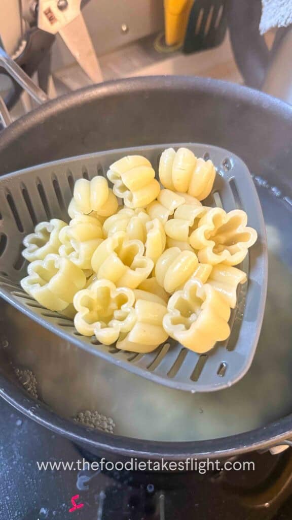 cooked zucca or pumpkin shaped pasta