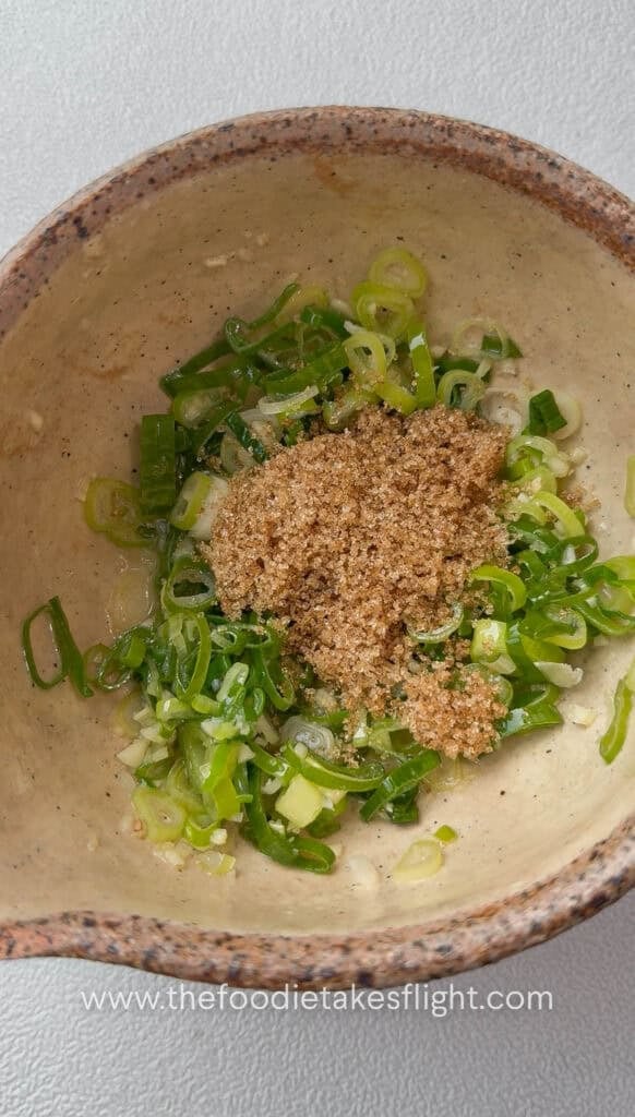 Mixing the ingredients to make the All-around dipping sauce