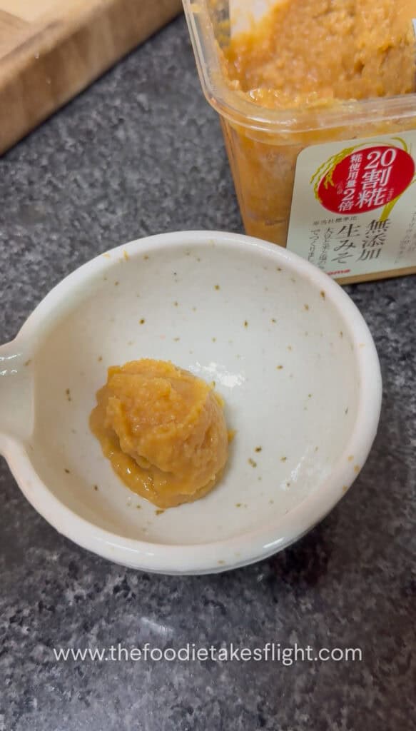 white miso paste in a small bowl