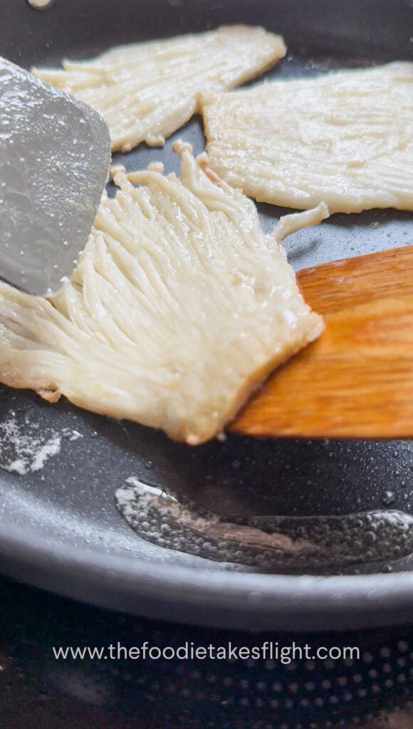 pan fried crispy enoki mushrooms