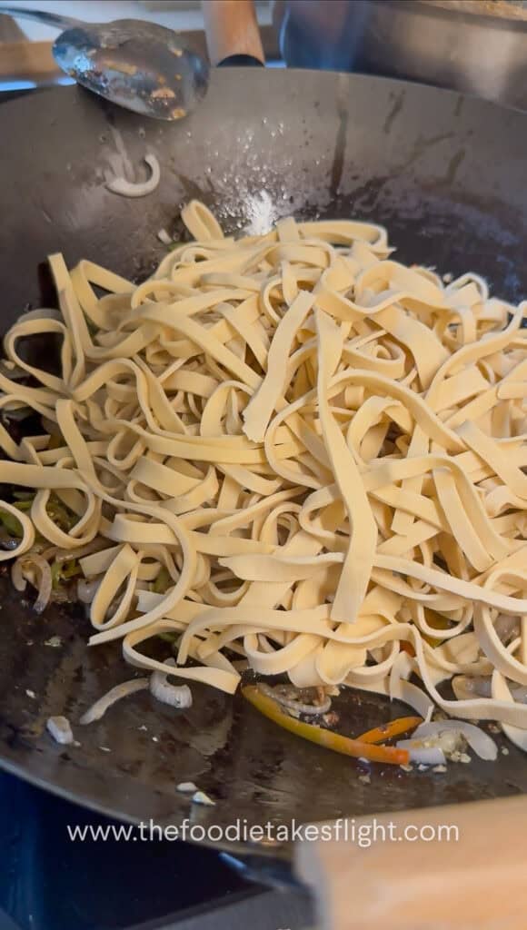 stir-frying tofu noodles
