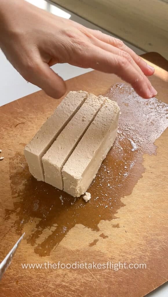 slicing extra firm tofu