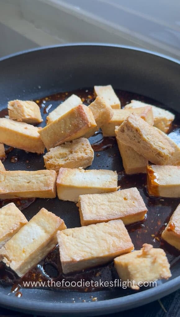 pan fried tofu with sauce