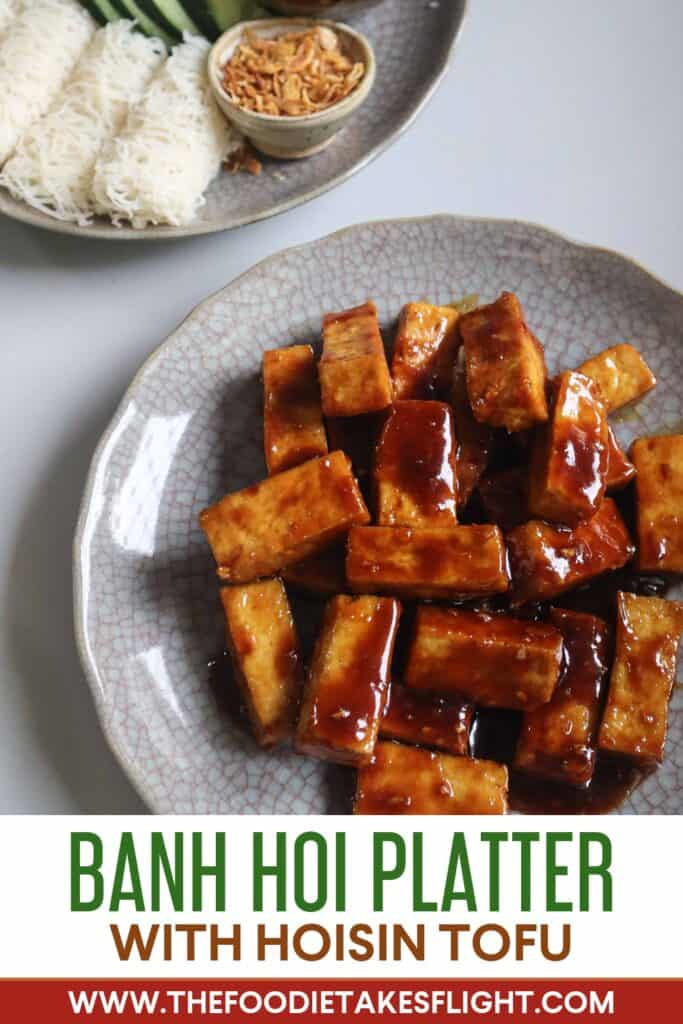 Banh hoi platter with hoisin tofu - easy vegan Vietnamese-inspired recipe