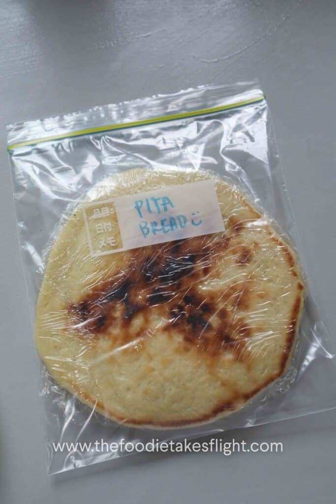 pita bread in ziploc bags