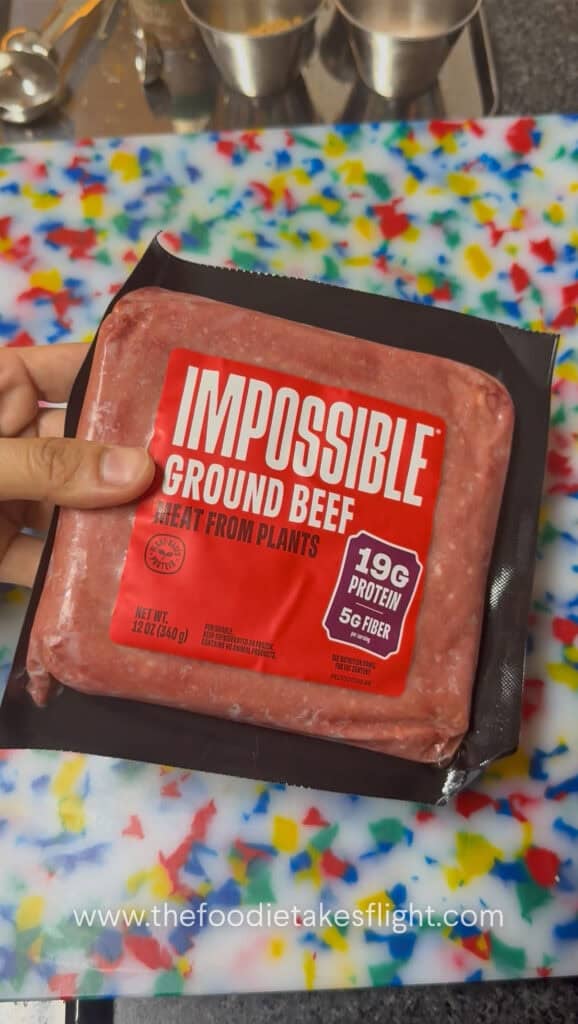 a pack of impossible meat