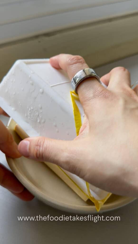 Block of silken tofu drained and placed in a shallow heat-safe bowl