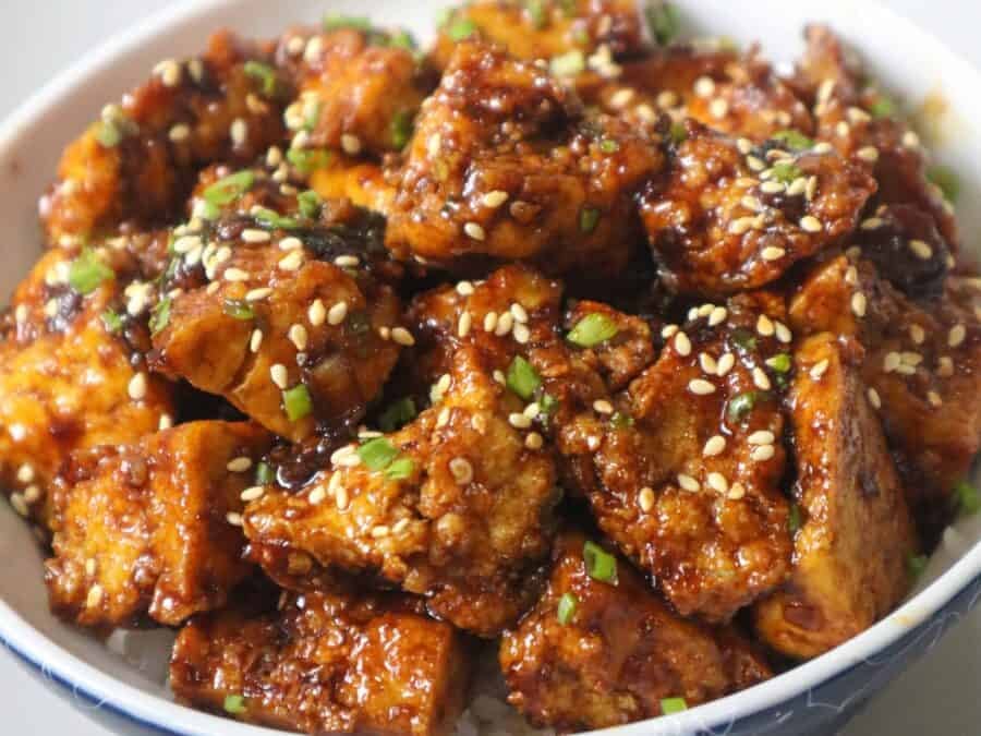 Sticky Tofu Rice Bowl