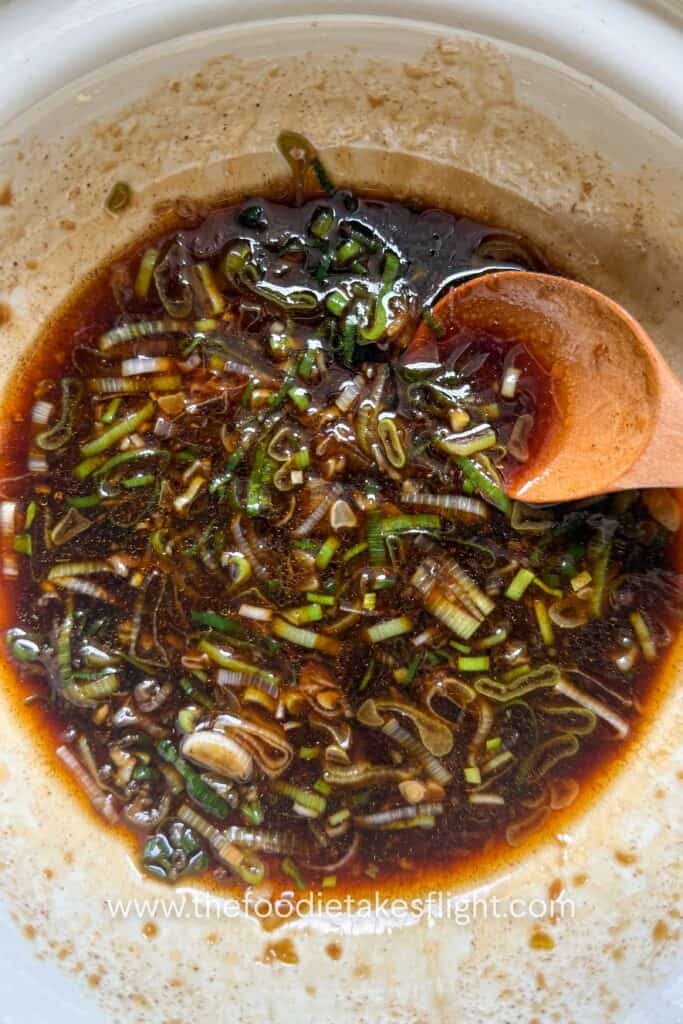 ginger and scallion sauce in a bowl