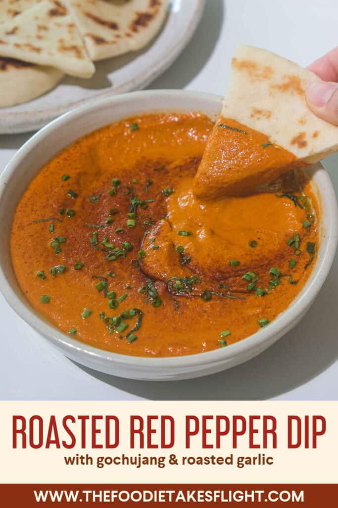 roasted red pepper dip with pita bread